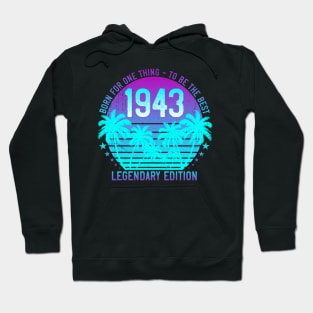 1943 Vintage 78th Birthday Vaporwave Aesthetic Sunset Palm Hoodie